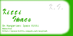 kitti ipacs business card